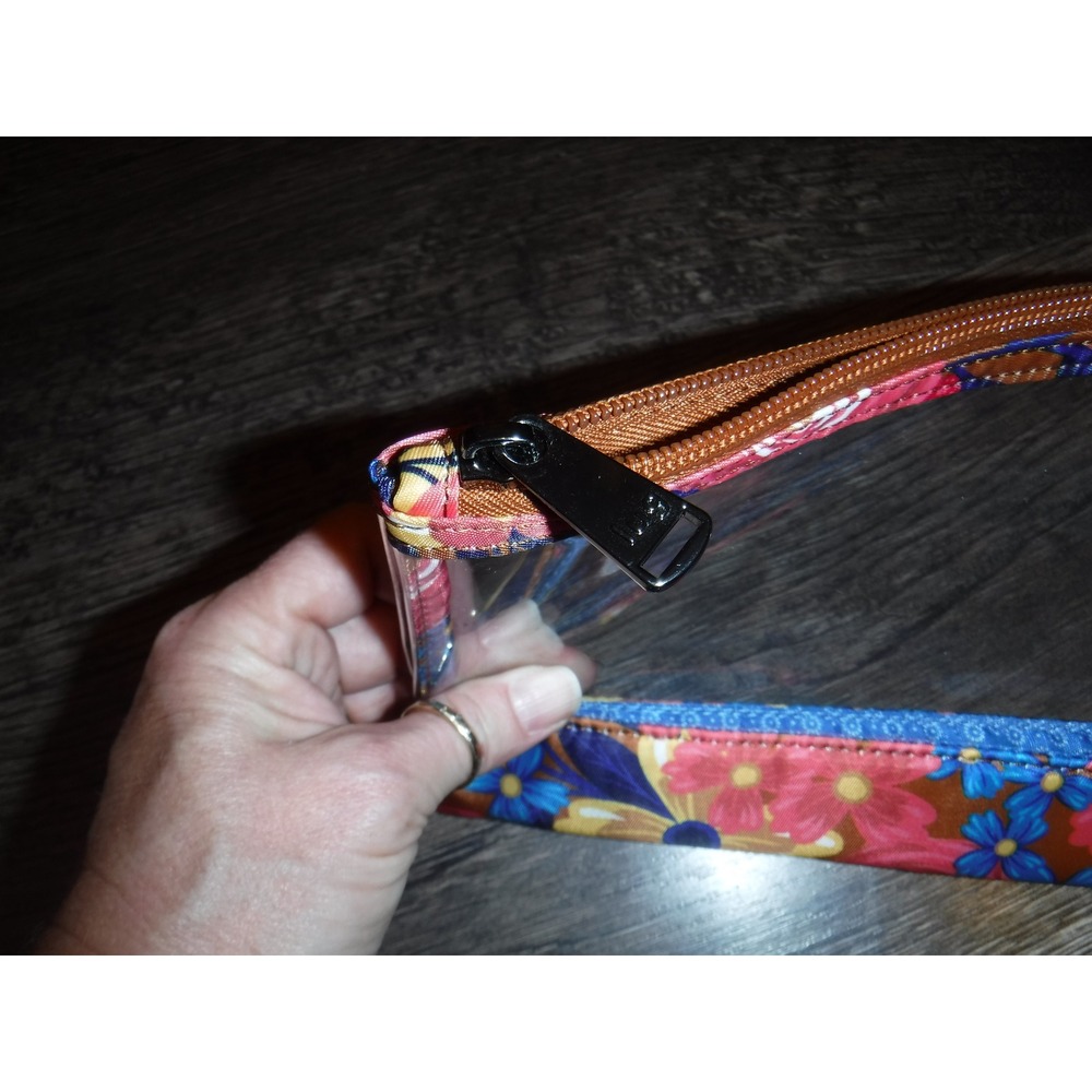 Lug Clear Floral Makeup Cosmetic Travel Pouch Bag Zipper Closure - Picture 3 of 7